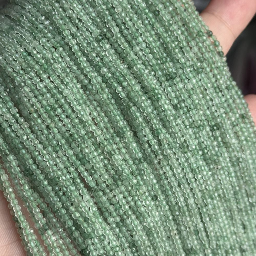 2mm natural stone round faceted beads for jewelry making 38cm/strand