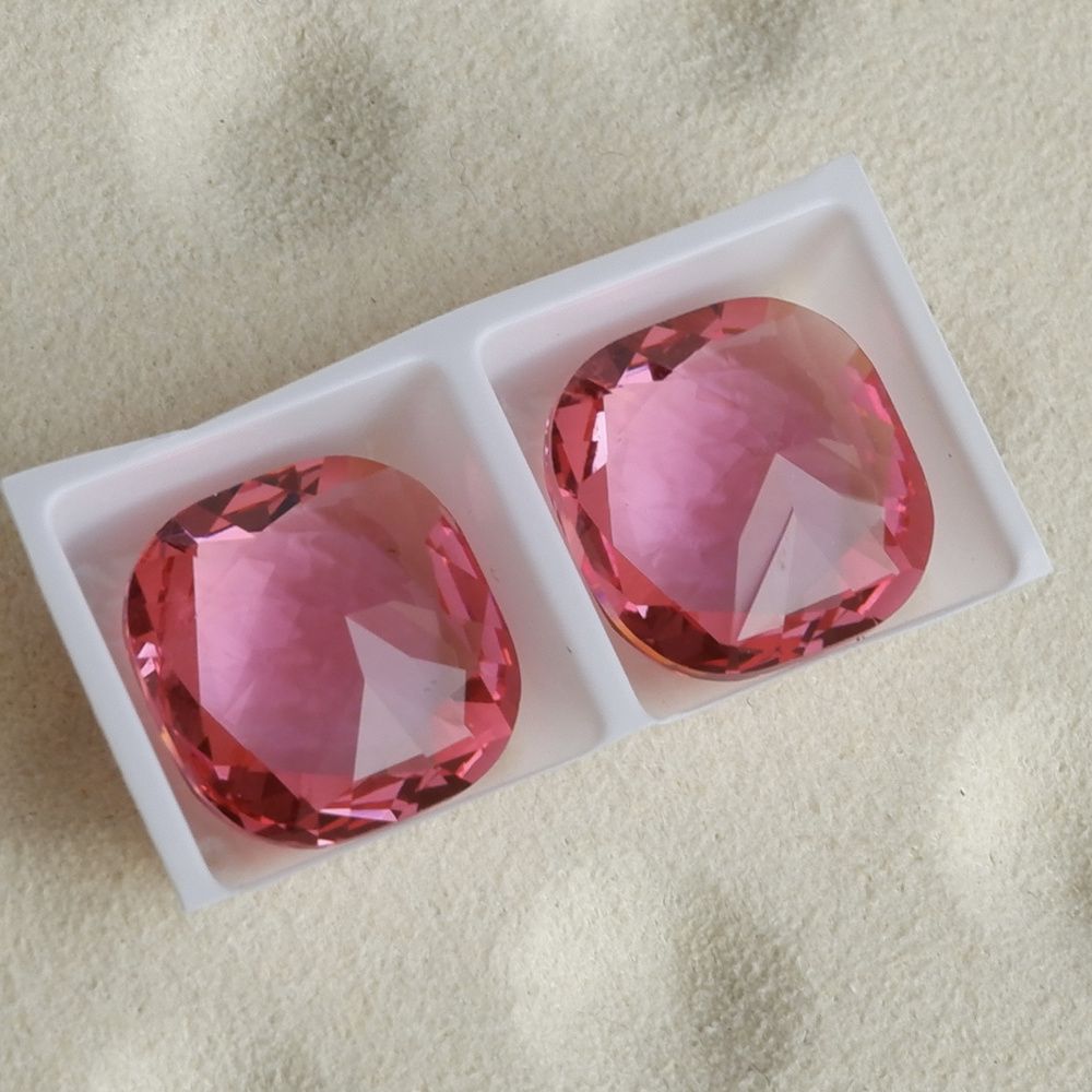 2pcs 14mm dongzhou diamond square faceted gemstone for jewelry making