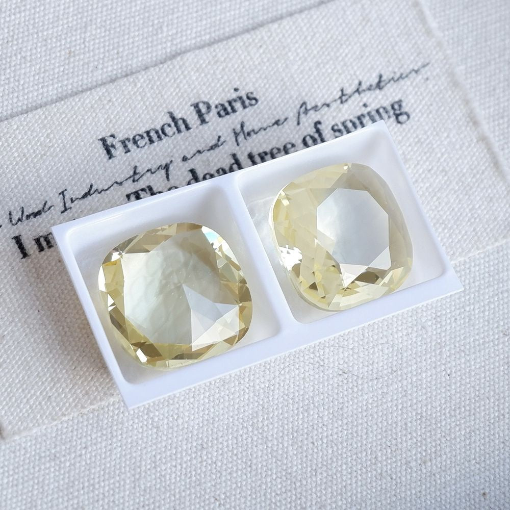 2pcs 14mm dongzhou diamond square faceted gemstone for jewelry making