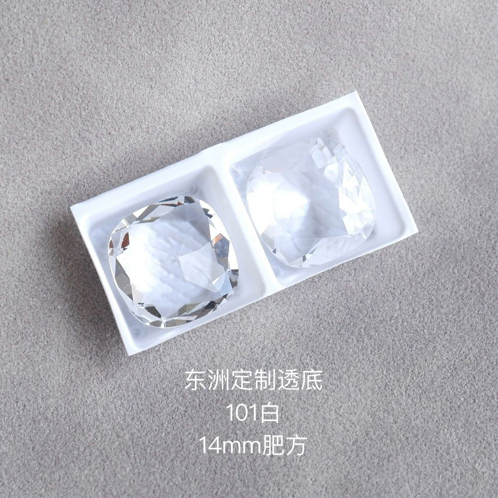 2pcs 14mm dongzhou diamond square faceted gemstone for jewelry making