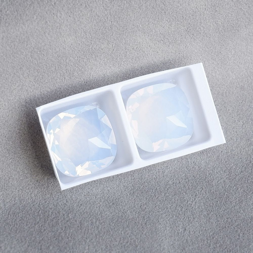 2pcs 14mm dongzhou diamond square faceted gemstone for jewelry making