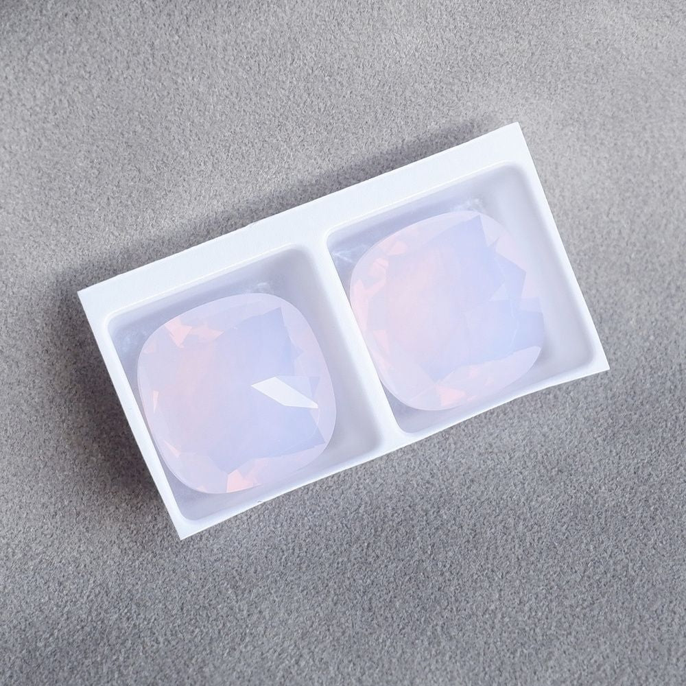 2pcs 14mm dongzhou diamond square faceted gemstone for jewelry making