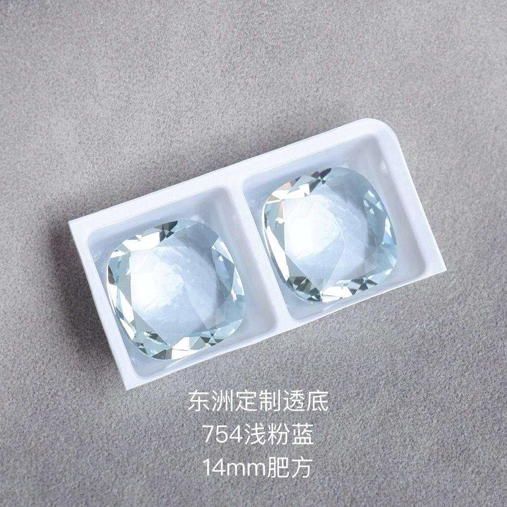 2pcs 14mm dongzhou diamond square faceted gemstone for jewelry making