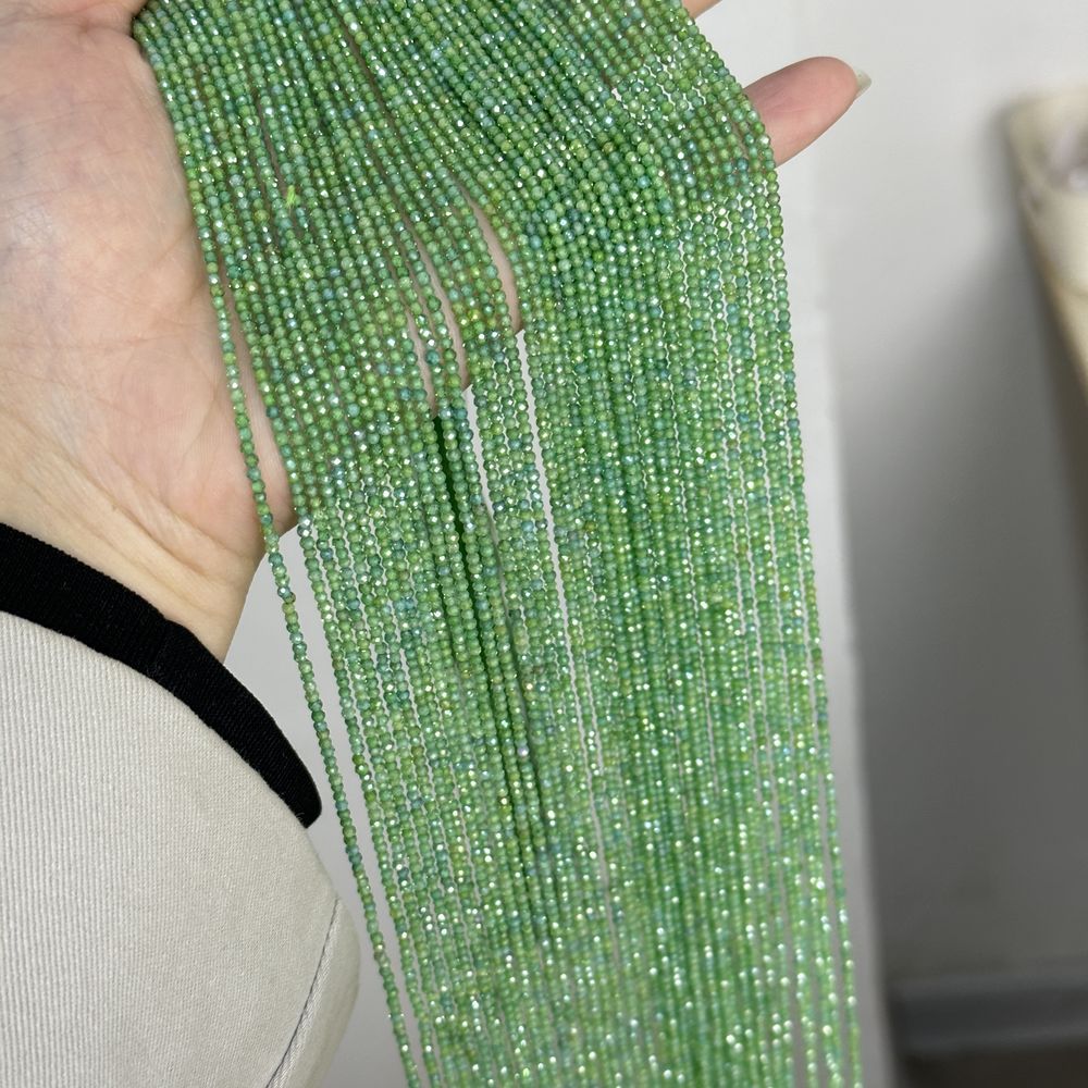 2mm round faceted zircon beads for shuttle tatting frivolite jewelry making
