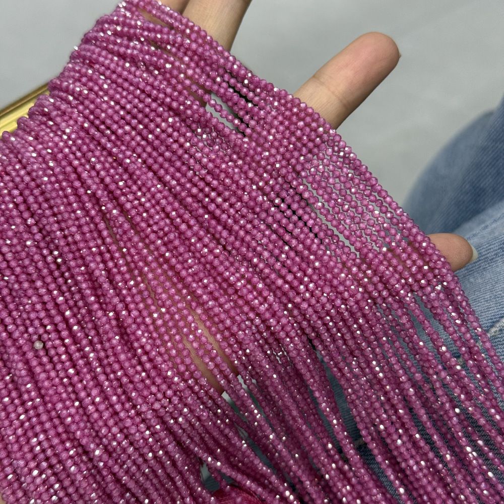 2mm round faceted zircon beads for shuttle tatting frivolite jewelry making