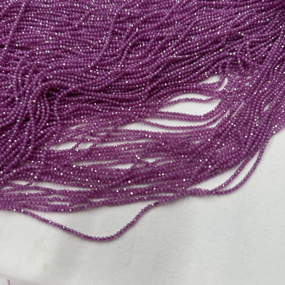 2mm round faceted zircon beads for shuttle tatting frivolite jewelry making