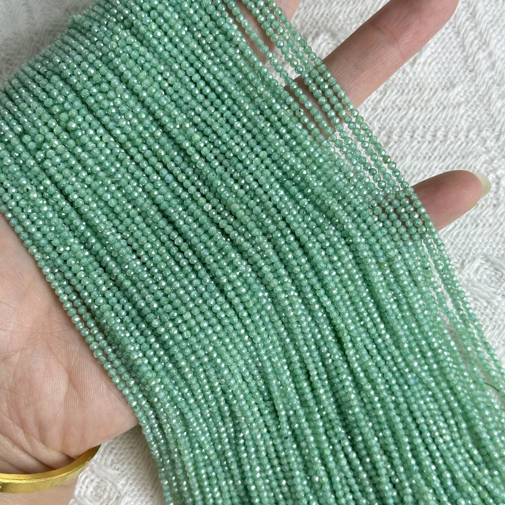2mm round faceted zircon beads for shuttle tatting frivolite jewelry making