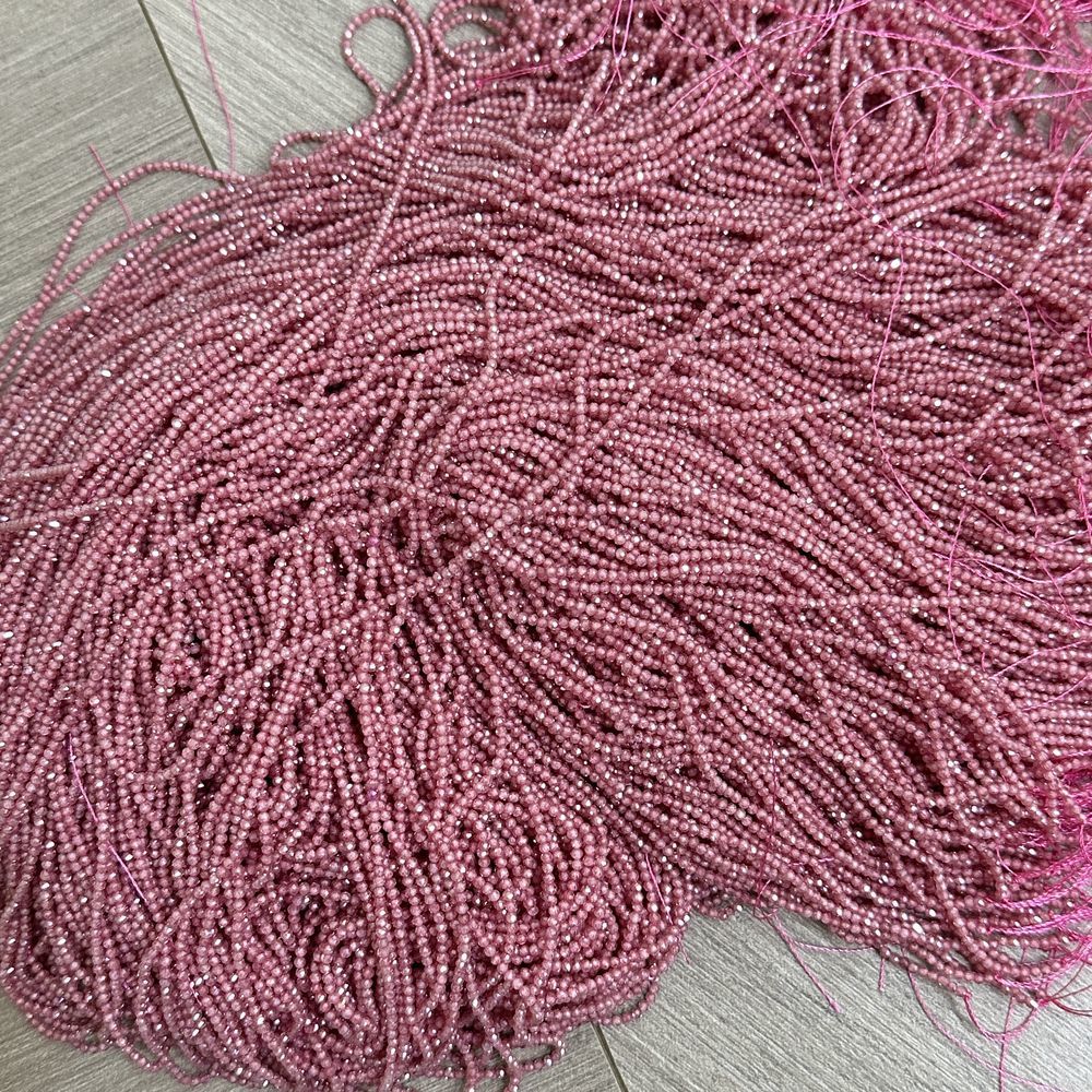 2mm round faceted zircon beads for shuttle tatting frivolite jewelry making