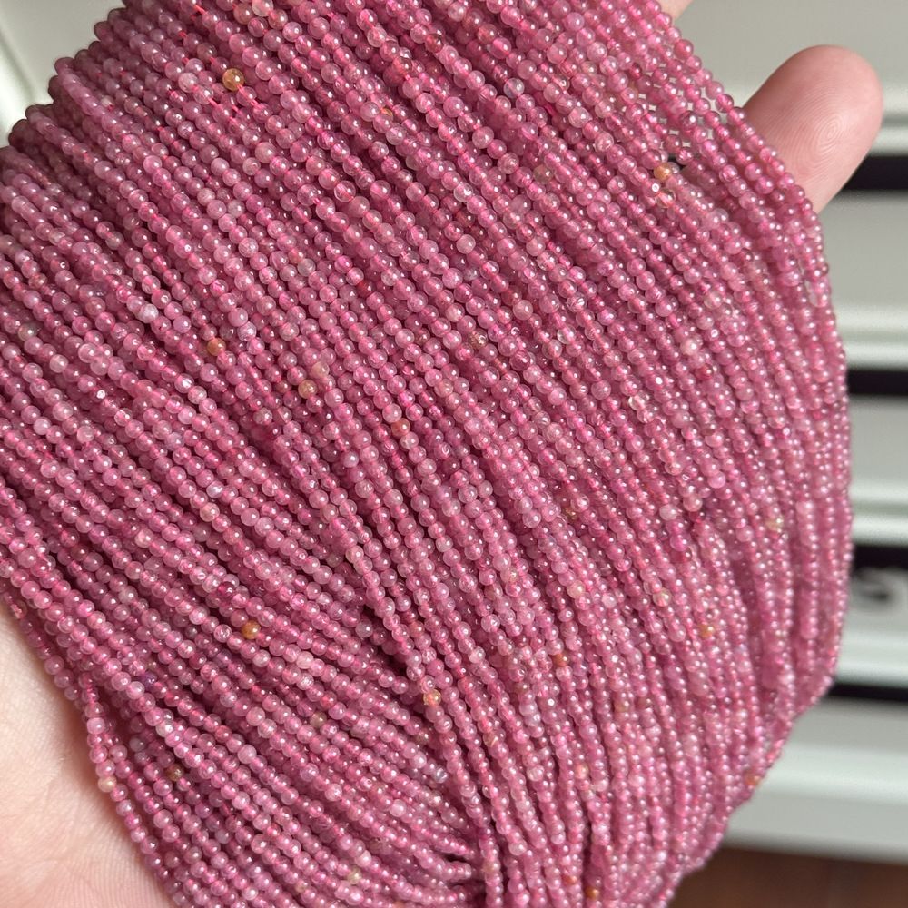Natural stone tourmaline beads round faceted tourmaline beads for shuttle tatting jewelry making 38cm/strand