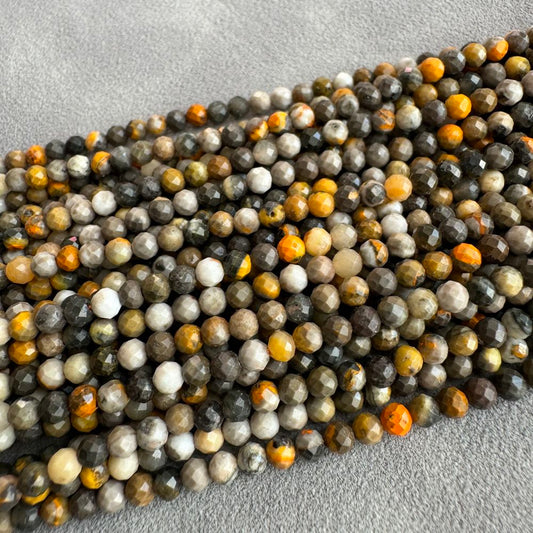 3mm natural stone beads round faceted gemstone beads 39cm/strand