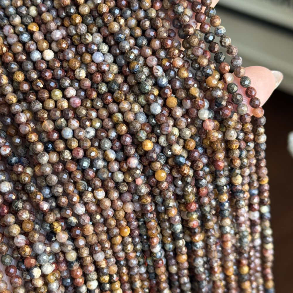 3mm natural stone beads round faceted gemstone beads 39cm/strand