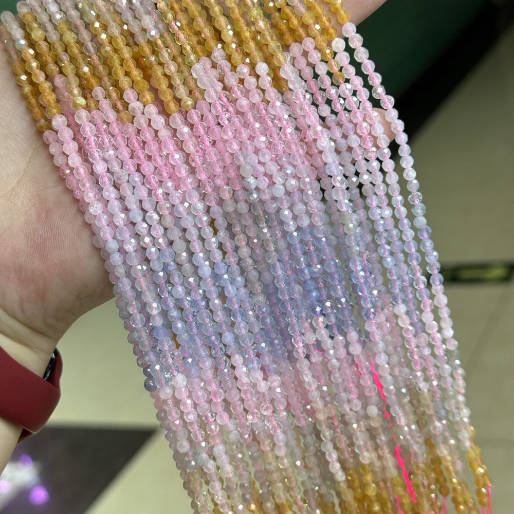 3mm natural stone beads round faceted gemstone beads 39cm/strand