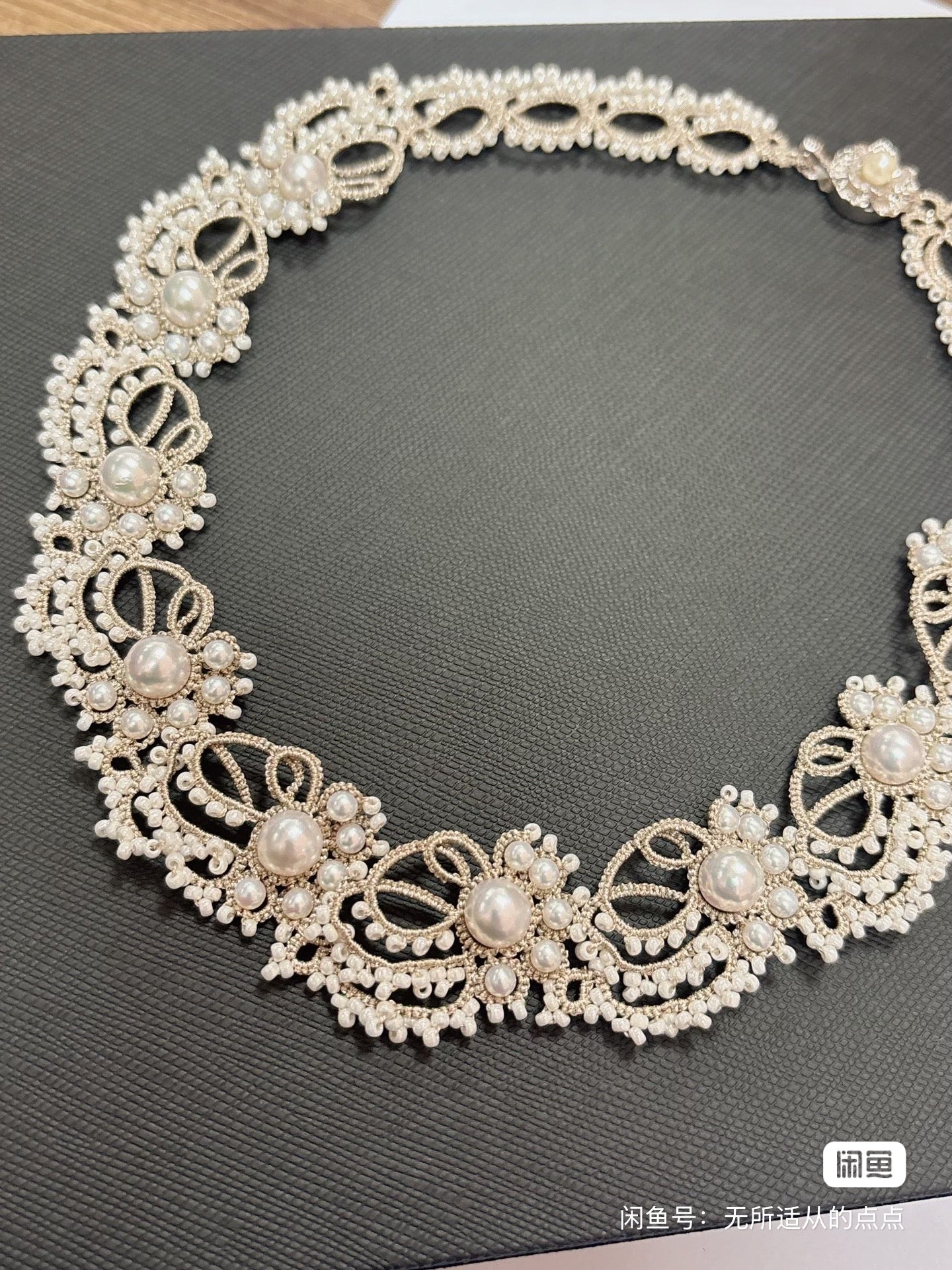 Handmade shuttle tatting necklace