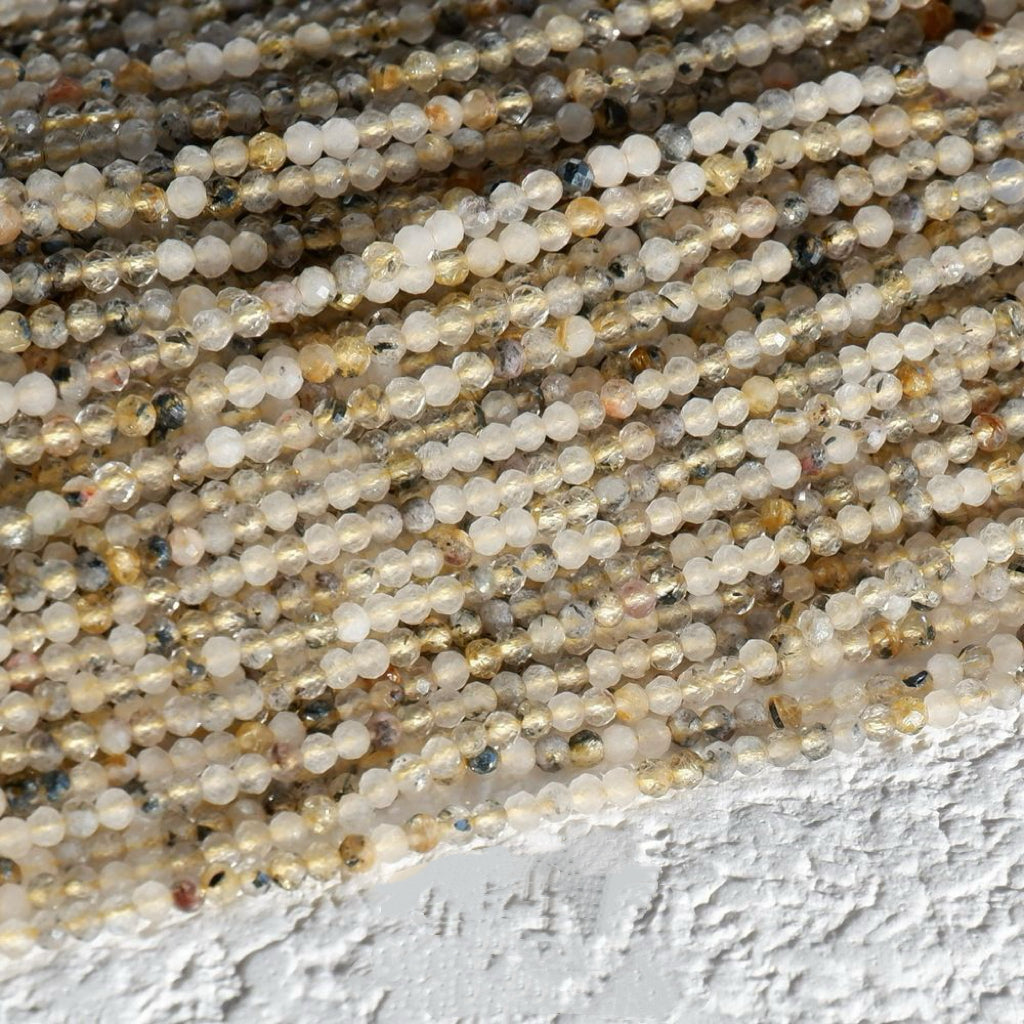 2mm natural stone round faceted beads for jewelry making 38cm/strand