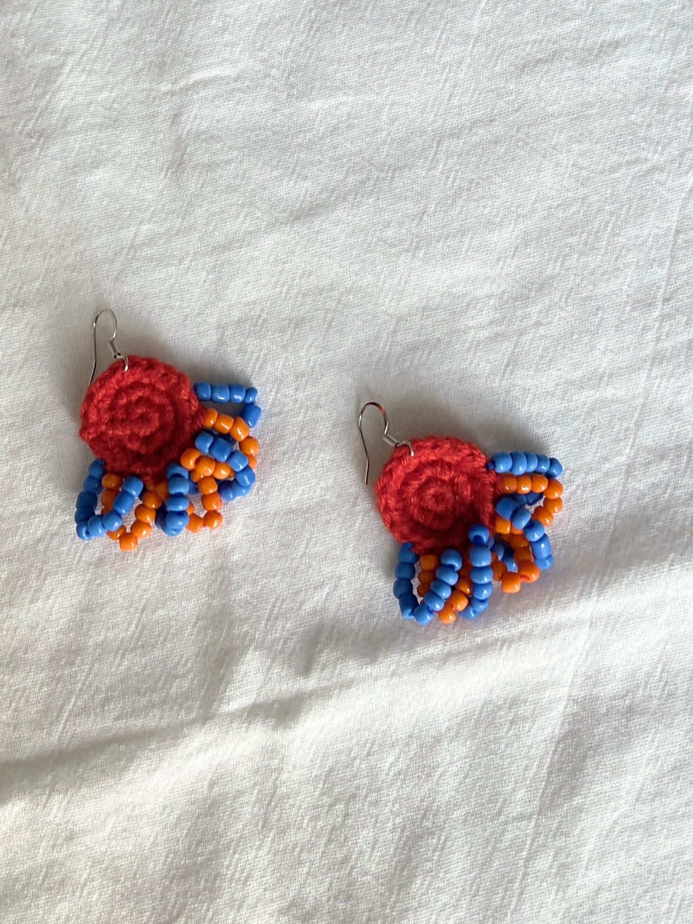 Handmade crochet beaded earrings with s925 hooks