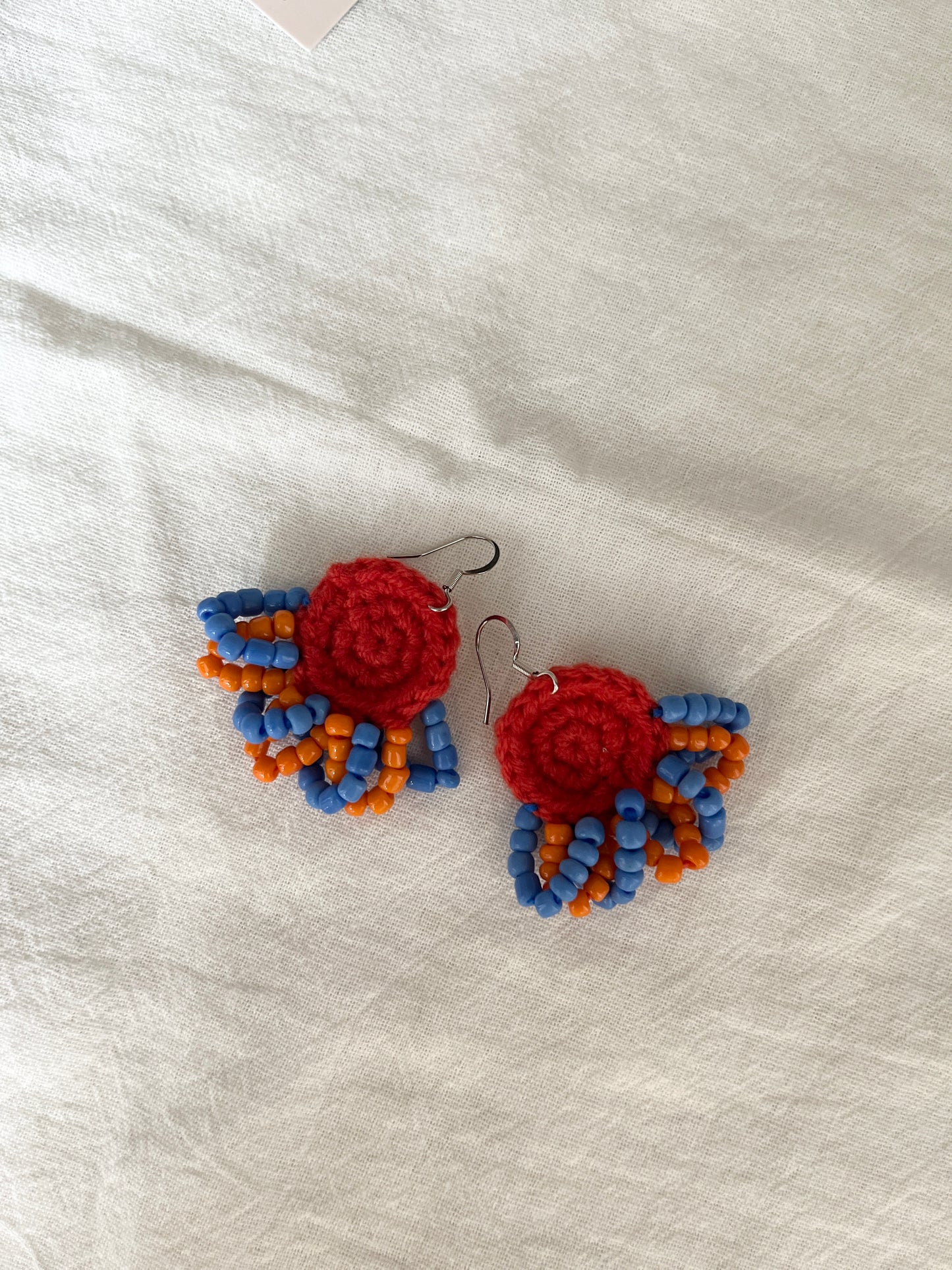 Handmade crochet beaded earrings with s925 hooks