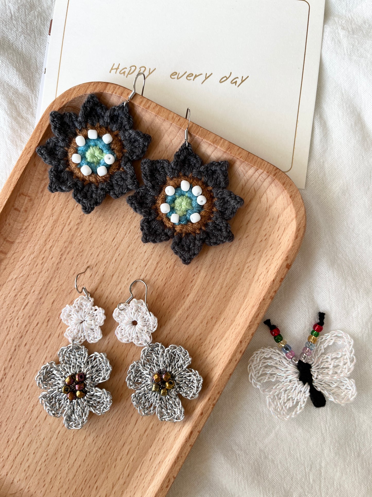 Handmade crochet earrings with s925 hooks