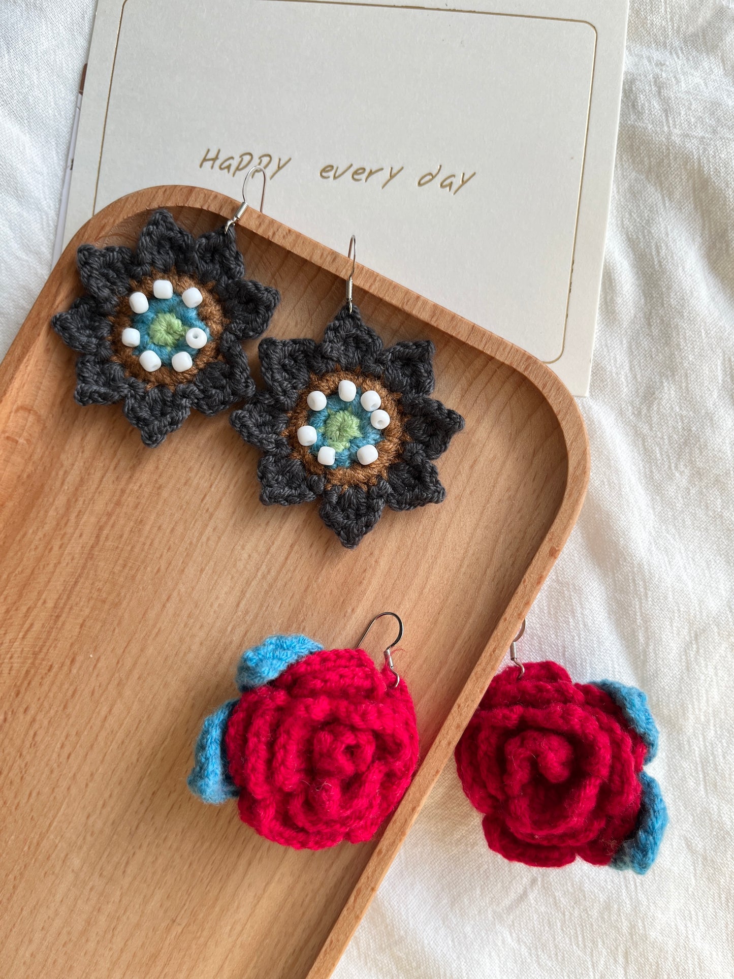 Handmade crochet earrings with s925 hooks