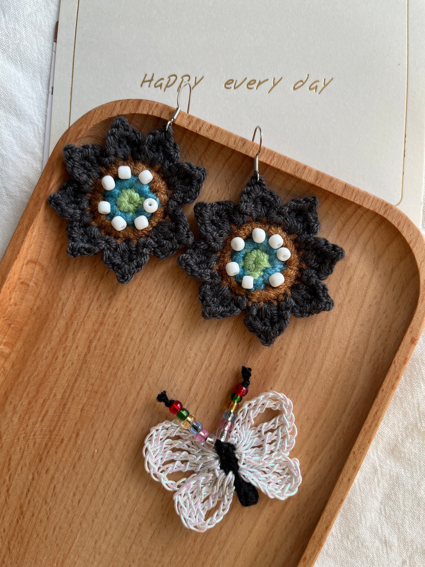 Handmade crochet earrings with s925 hooks