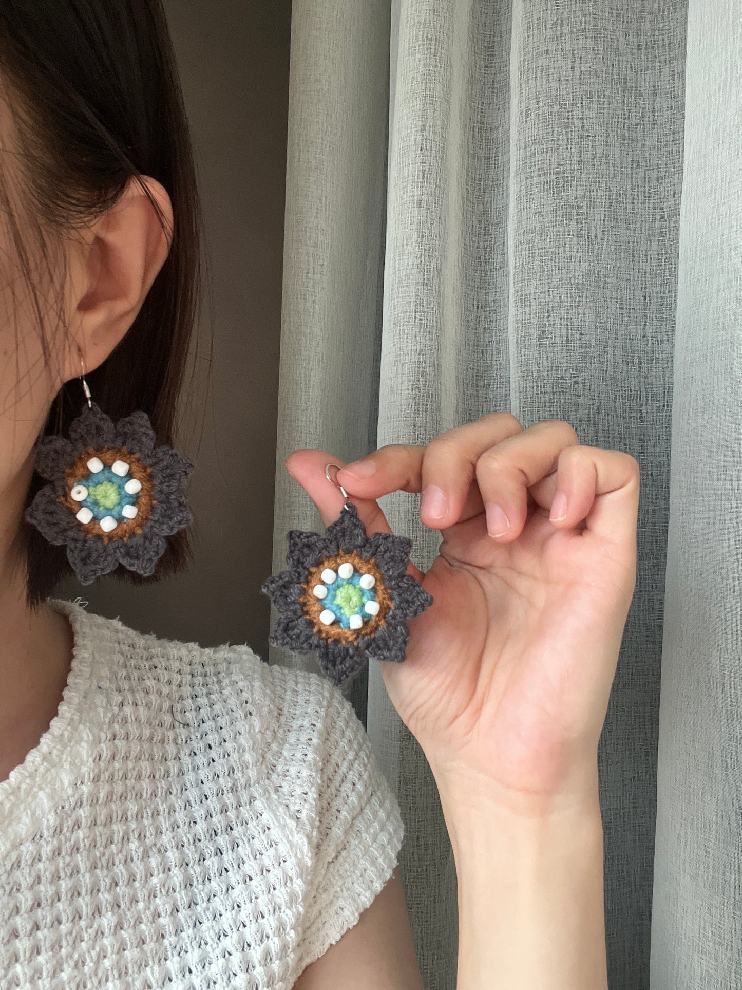 Handmade crochet earrings with s925 hooks