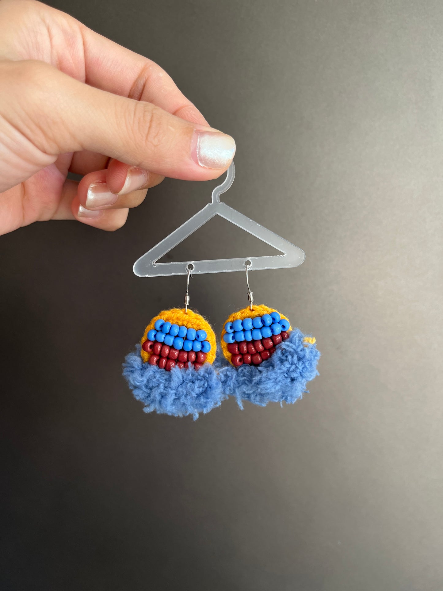 Handmade crochet beaded earrings with s925 hooks