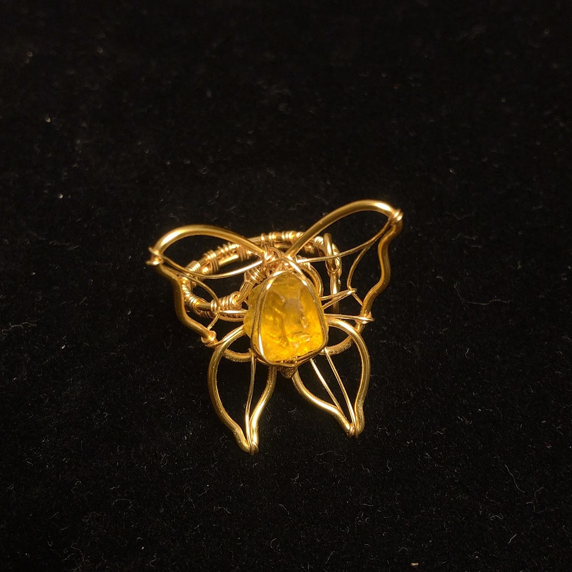 Handmade rock crystal stone ring natural rough citrine wirewrapping rings