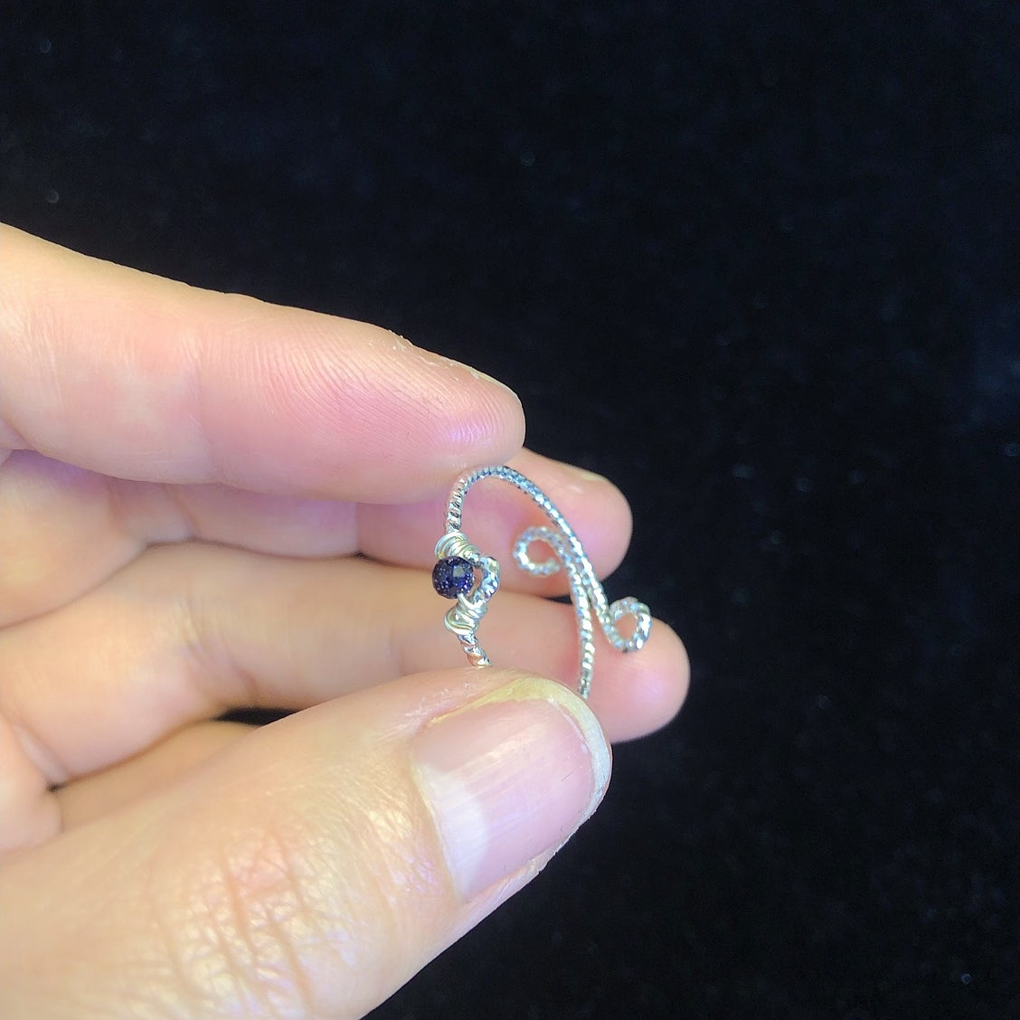 Handmade wirewrapping beaded ring