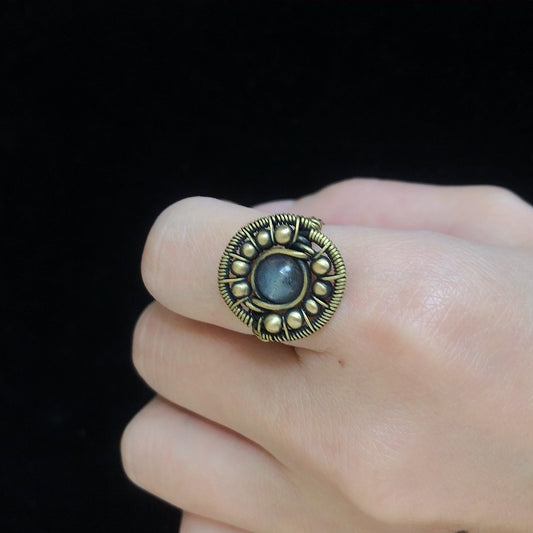 Handmade wirewrapping moonstone vintage rings
