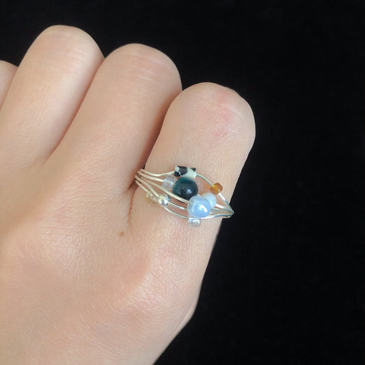 Handmade tiger eye beaded rings