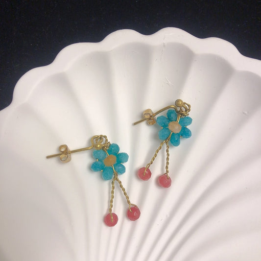 Handmade flower earrings