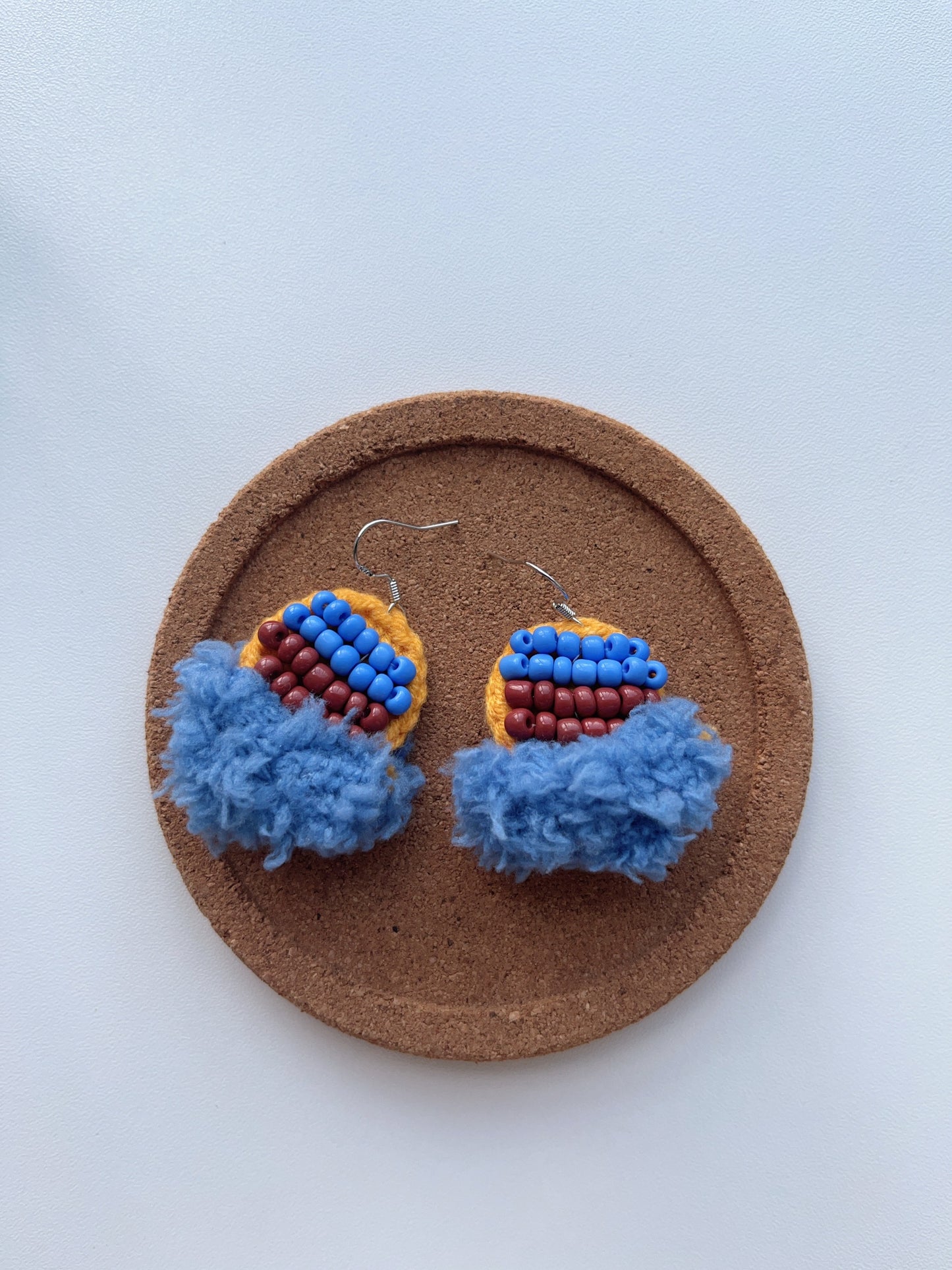 Handmade crochet beaded earrings with s925 hooks