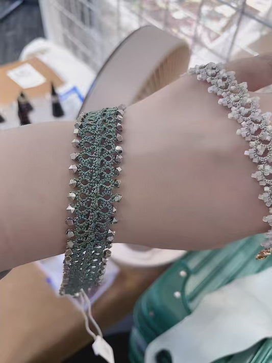 Handmade tatting bracelet